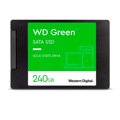 WESTERN DIGITAL  UNIDAD DE ESTADO SOLIDO WESTERN DIGITAL GREEN, WDS240G3G0A, 240GB, SATA 6GB/S, 2.5", 7MM. MODELO: WDS240G3G0A
